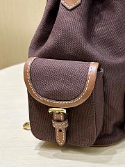 Miumiu Medium Canvas and leather backpack Cocoa Brown/Brandy - 2