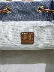 Miumiu Medium Canvas and leather backpack Aluminum/Brandy - 6