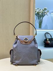 Miumiu Medium Canvas and leather backpack Aluminum/Brandy - 3
