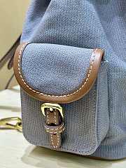 Miumiu Medium Canvas and leather backpack Aluminum/Brandy - 4