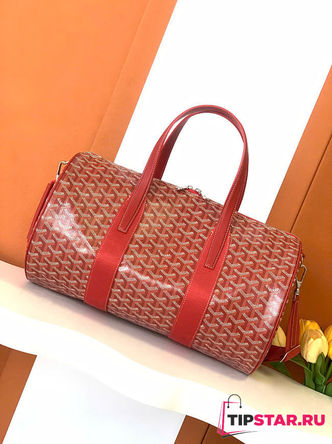 Goyard Barrel 40 Sports Bag In Red - 1