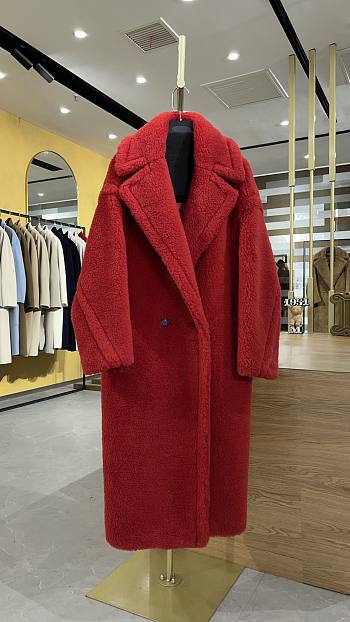 Max Mara Teddy Bear Coat Rouge red