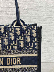 Dior Small Book Tote Blue Dior Oblique Embroidery - 3