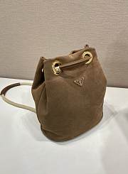 Prada Mariner small suede bucket bag Cocoa Brown - 6