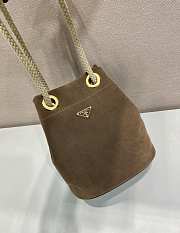 Prada Mariner small suede bucket bag Cocoa Brown - 3