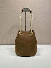 Prada Mariner small suede bucket bag Cocoa Brown - 4