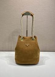 Prada Mariner small suede bucket bag Cinnamon - 1