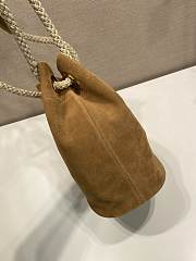 Prada Mariner small suede bucket bag Cinnamon - 5