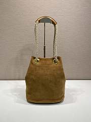 Prada Mariner small suede bucket bag Cinnamon - 4