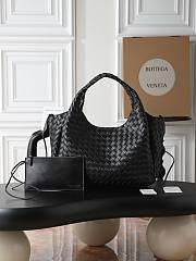 Bottega Veneta Campana intrecciato leather shoulder bag black - 6