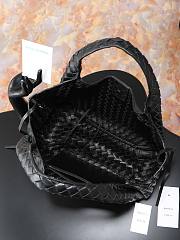Bottega Veneta Campana intrecciato leather shoulder bag black - 5