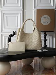 Bottega Veneta Campana intrecciato leather shoulder bag white - 1