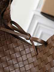 Bottega Veneta Campana intrecciato leather shoulder bag brown - 5