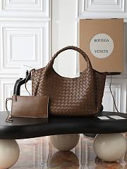 Bottega Veneta Campana intrecciato leather shoulder bag brown - 6