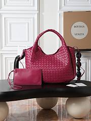 Bottega Veneta Campana intrecciato leather shoulder bag burgundy - 6