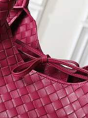 Bottega Veneta Campana intrecciato leather shoulder bag burgundy - 4