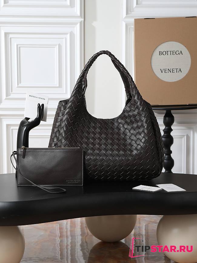 Bottega Veneta Campana intrecciato leather shoulder bag fondant - 1