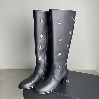 Chanel Double C Slim Fit Boots Black