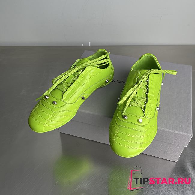 Balenciaga City Women's Flat Lace-up Casual Shoes Green - 1