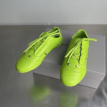 Balenciaga City Women's Flat Lace-up Casual Shoes Green