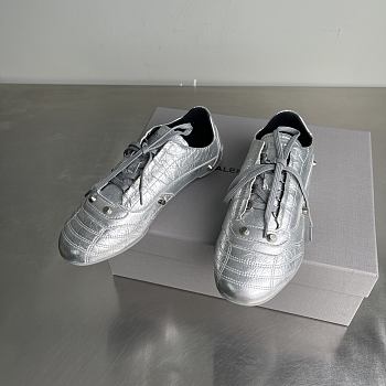 Balenciaga City Women's Flat Lace-up Casual Shoes Silver