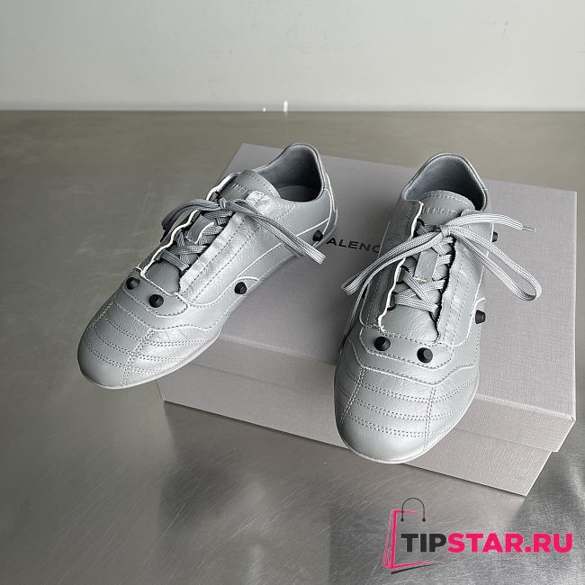 Balenciaga City Women's Flat Lace-up Casual Shoes Gray - 1