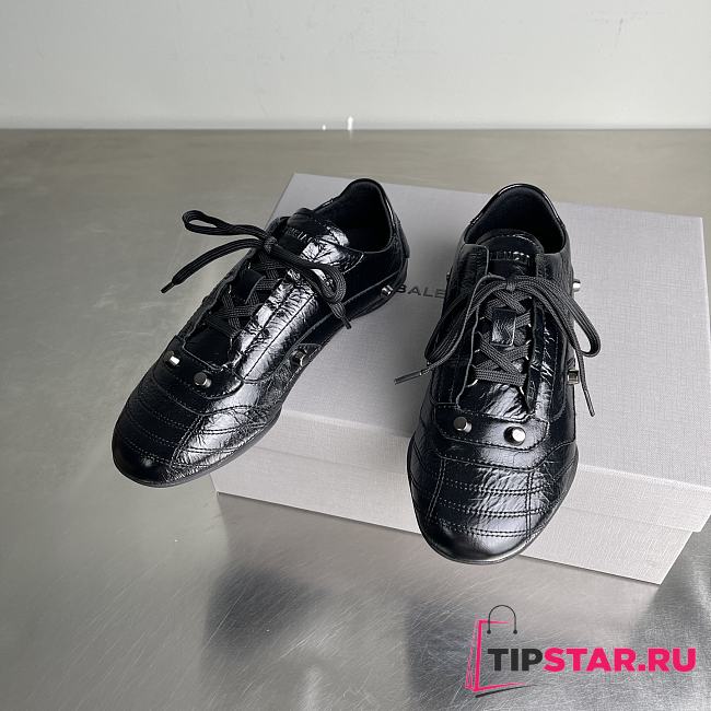 Balenciaga City Women's Flat Lace-up Casual Shoes Black - 1