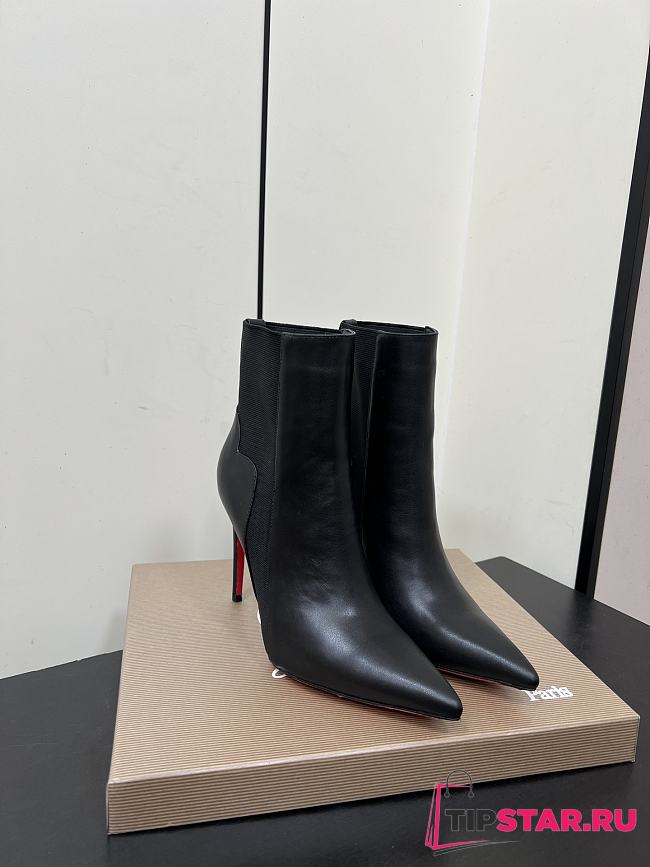 Christian Louboutin CL Red Sole Zipper High-Heeled Ankle Boots (06) - 1
