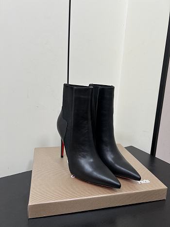 Christian Louboutin CL Red Sole Zipper High-Heeled Ankle Boots (06)
