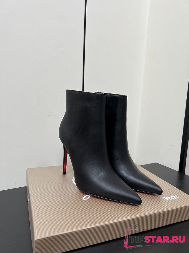 Christian Louboutin CL Red Sole Zipper High-Heeled Ankle Boots (03) - 1