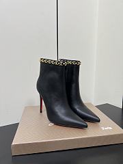 Christian Louboutin CL Red Sole Zipper High-Heeled Ankle Boots 10.5 cm (01) - 1