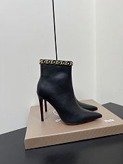 Christian Louboutin CL Red Sole Zipper High-Heeled Ankle Boots 10.5 cm (01) - 2