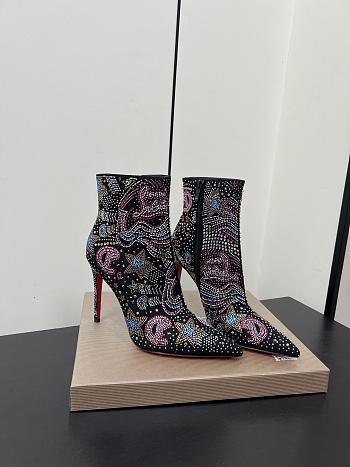 Christian Louboutin CL Red Sole Pointed Toe Side Zipper 10.5 cm