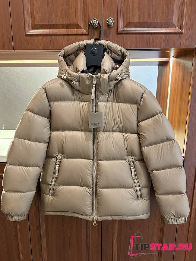 Burberry Stand-collar hooded down jacket beige - 1