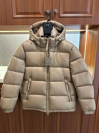 Burberry Stand-collar hooded down jacket beige