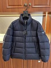 Prada stand-collar down jacket navy blue - 1