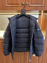 Prada stand-collar down jacket navy blue - 3