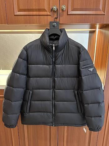 Prada stand-collar down jacket black