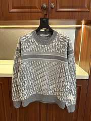 Dior round neck knit wool sweater dark gray - 4