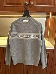 Dior round neck knit wool sweater dark gray - 3