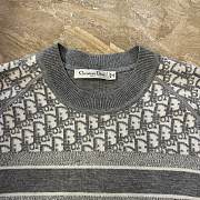 Dior round neck knit wool sweater dark gray - 2
