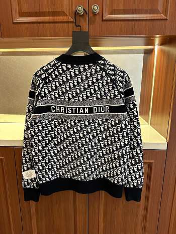 Dior round neck knit wool sweater dark blue