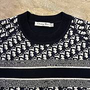 Dior round neck knit wool sweater dark blue - 4