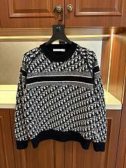 Dior round neck knit wool sweater dark blue - 2
