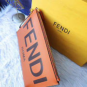 Fendi Brown Leather Wristlet Pouch Bag - 2