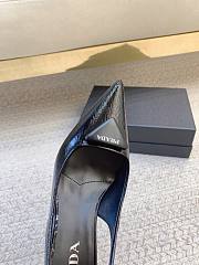 Prada Black Brushed Leather Slingback Pumps Black - 4