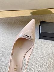 Prada Black Brushed Leather Slingback Pumps Beige - 3