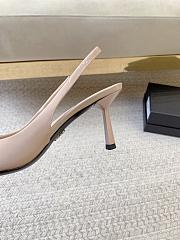 Prada Black Brushed Leather Slingback Pumps Beige - 2
