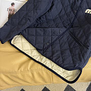 Miumiu Diamond Pattern Cotton-padded Jacket Navy Blue - 3