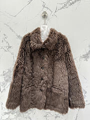 Ysl Tuscan Shearling Coat In Brown - 1